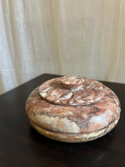 Small Pink Marble Lidded Pot