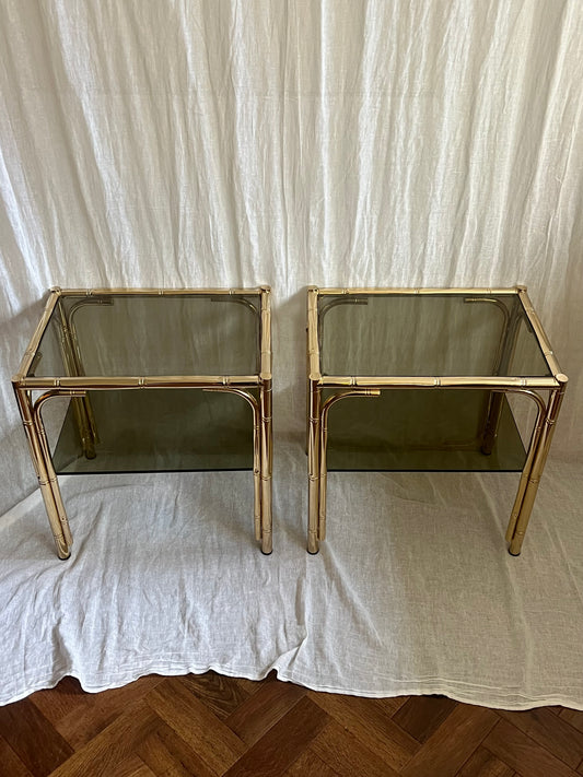 Pair Of Hollywood Regency Side Tables Or Bedsides