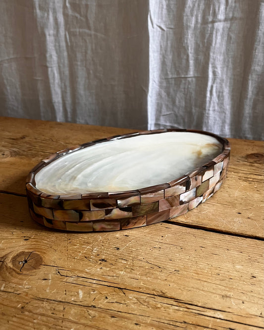 Large Mother Of Pearl Trinket Dish