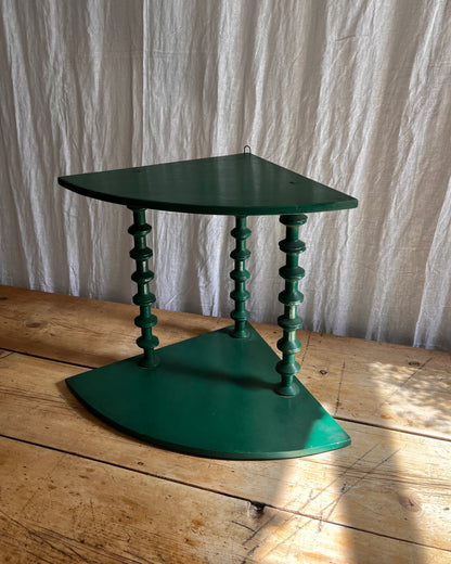 Early 20th Century Bobbin Spool Corner Shelf