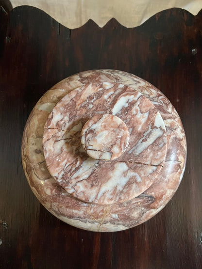 Small Pink Marble Lidded Pot
