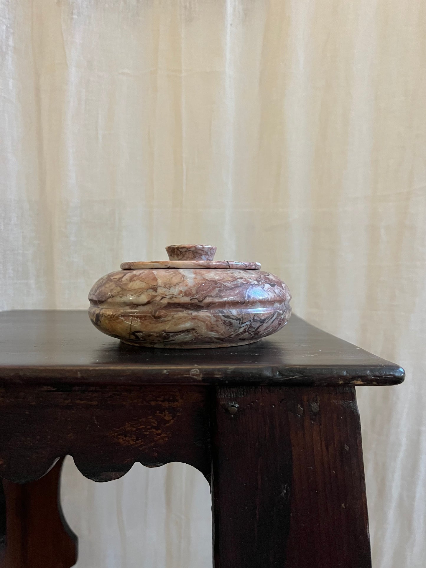 Small Pink Marble Lidded Pot