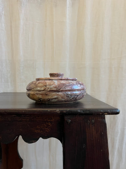 Small Pink Marble Lidded Pot