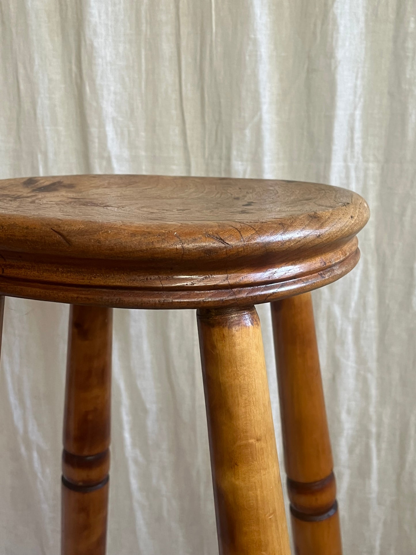 Early 20th C Elm Stool