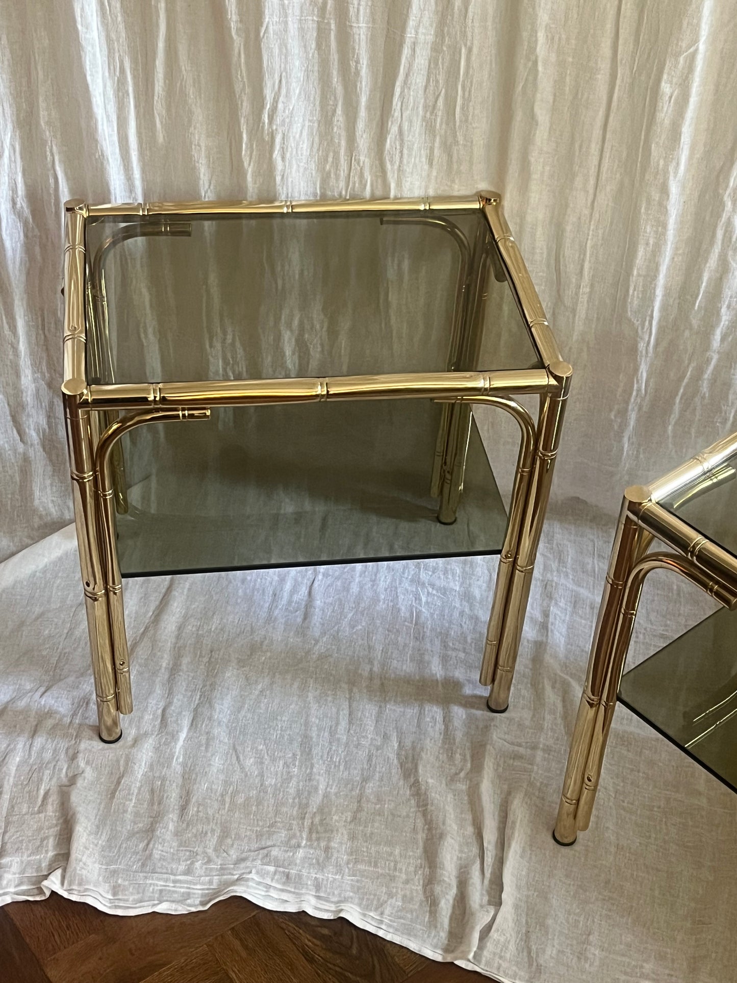 Pair Of Hollywood Regency Side Tables Or Bedsides