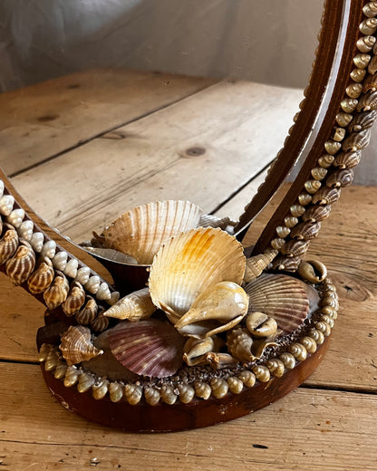 Vintage Bohemian Sea Shell Mirror