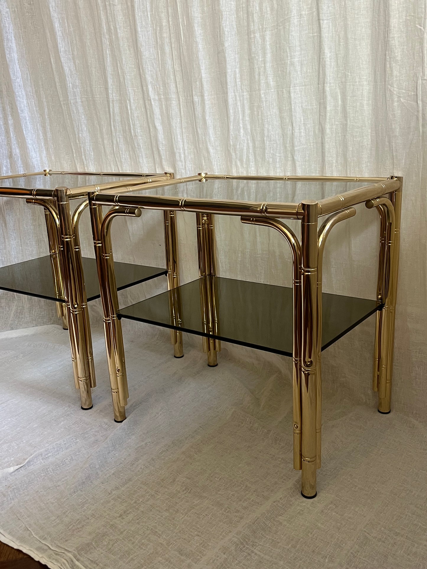 Pair Of Hollywood Regency Side Tables Or Bedsides