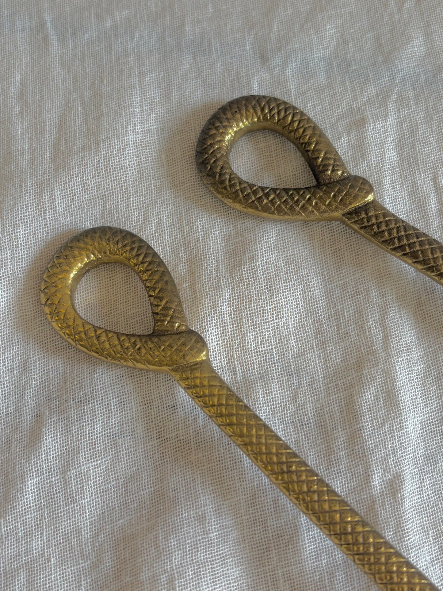 Vintage Snake Handle Salad Servers