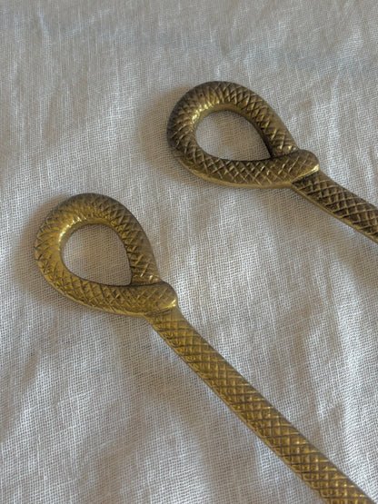 Vintage Snake Handle Salad Servers