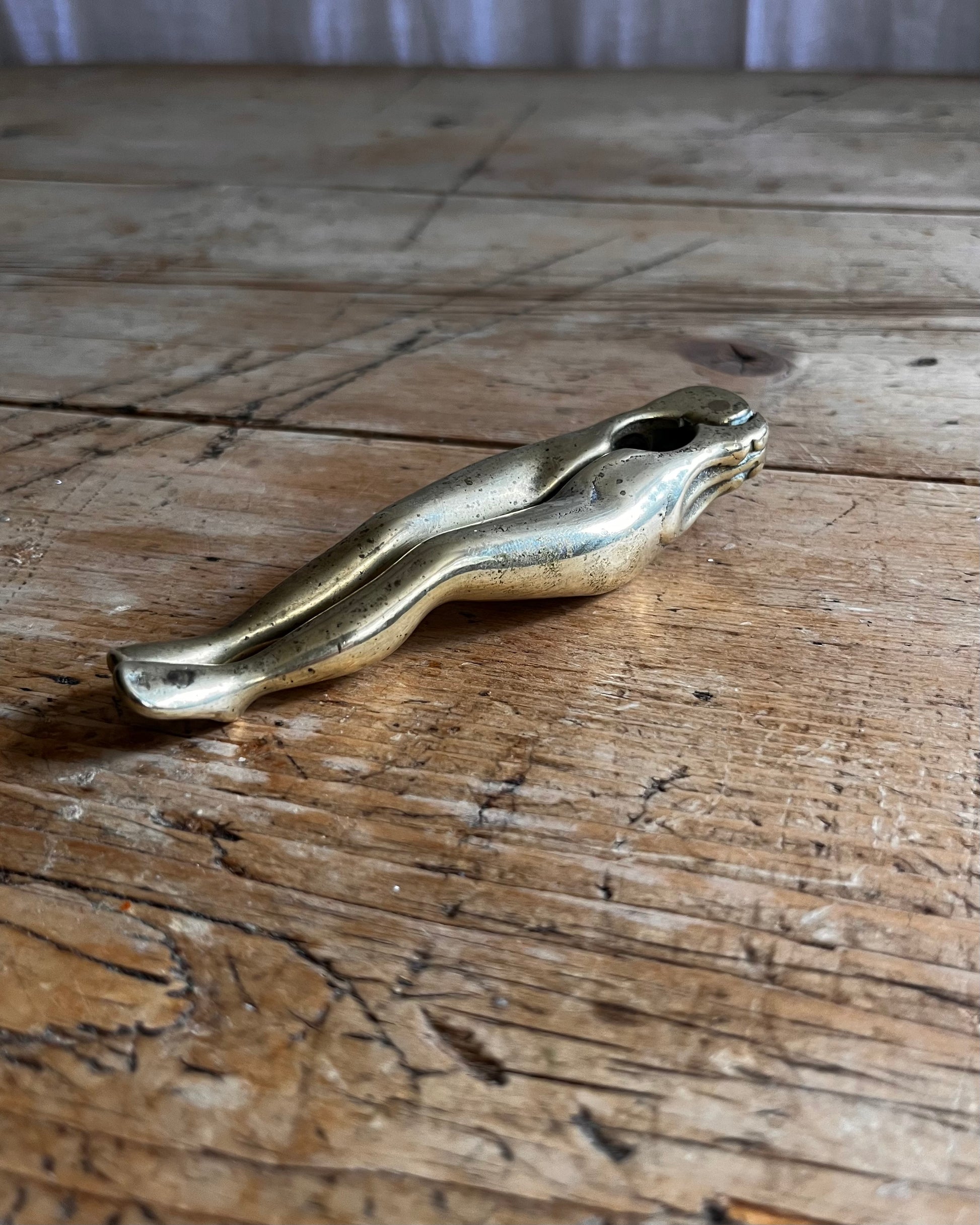 Risque Vintage novelty British made brass ladies leg nut cracker